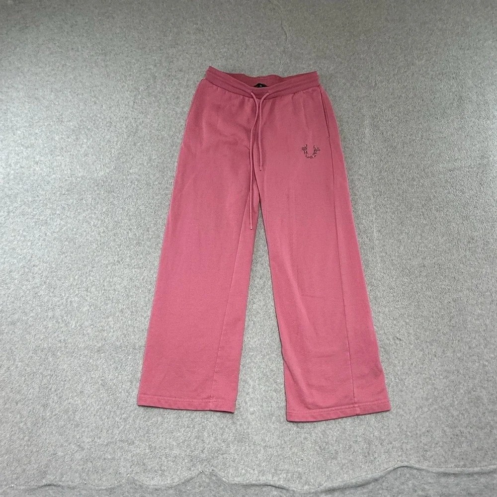 True Religion Pants Womens Small Pink Cotton Lounge Casual Gym Thick Heavy - Picture 1 of 12